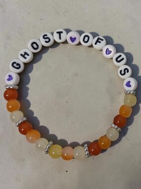 Ghost Of Us Beaded Stretch Bracelet in White and Multicolor
